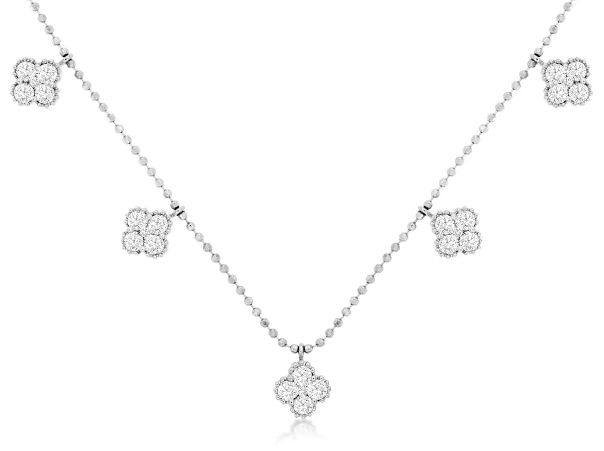 14K White Gold Diamond Necklace