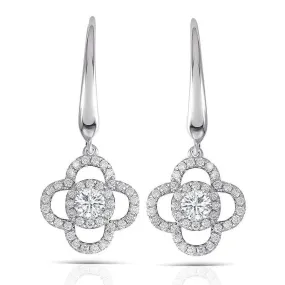 14k White Gold Drop Moissanite Earrings 0.5ctw