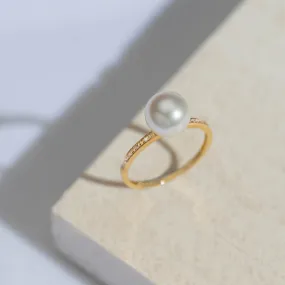 18K Gold Freshwater Pearl Ring KR00018