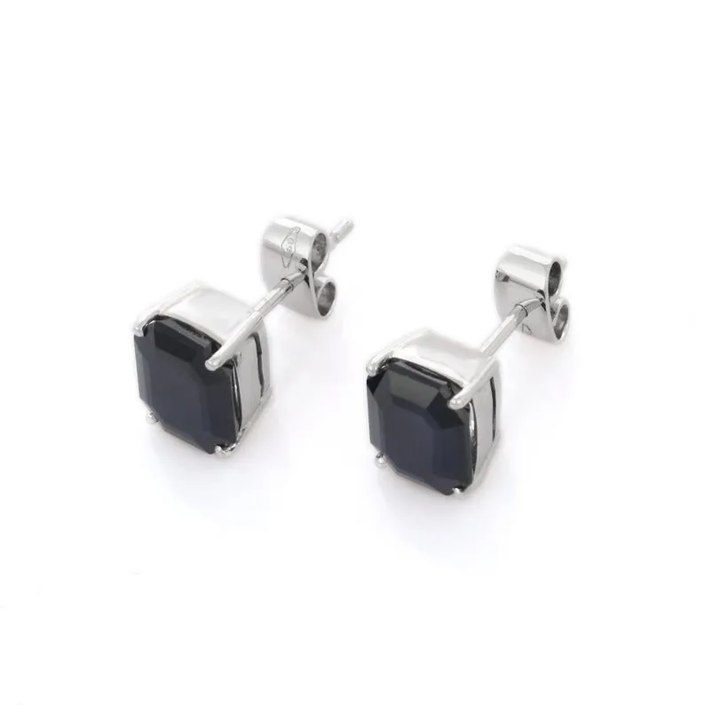 18K White Gold Blue Sapphire Studs