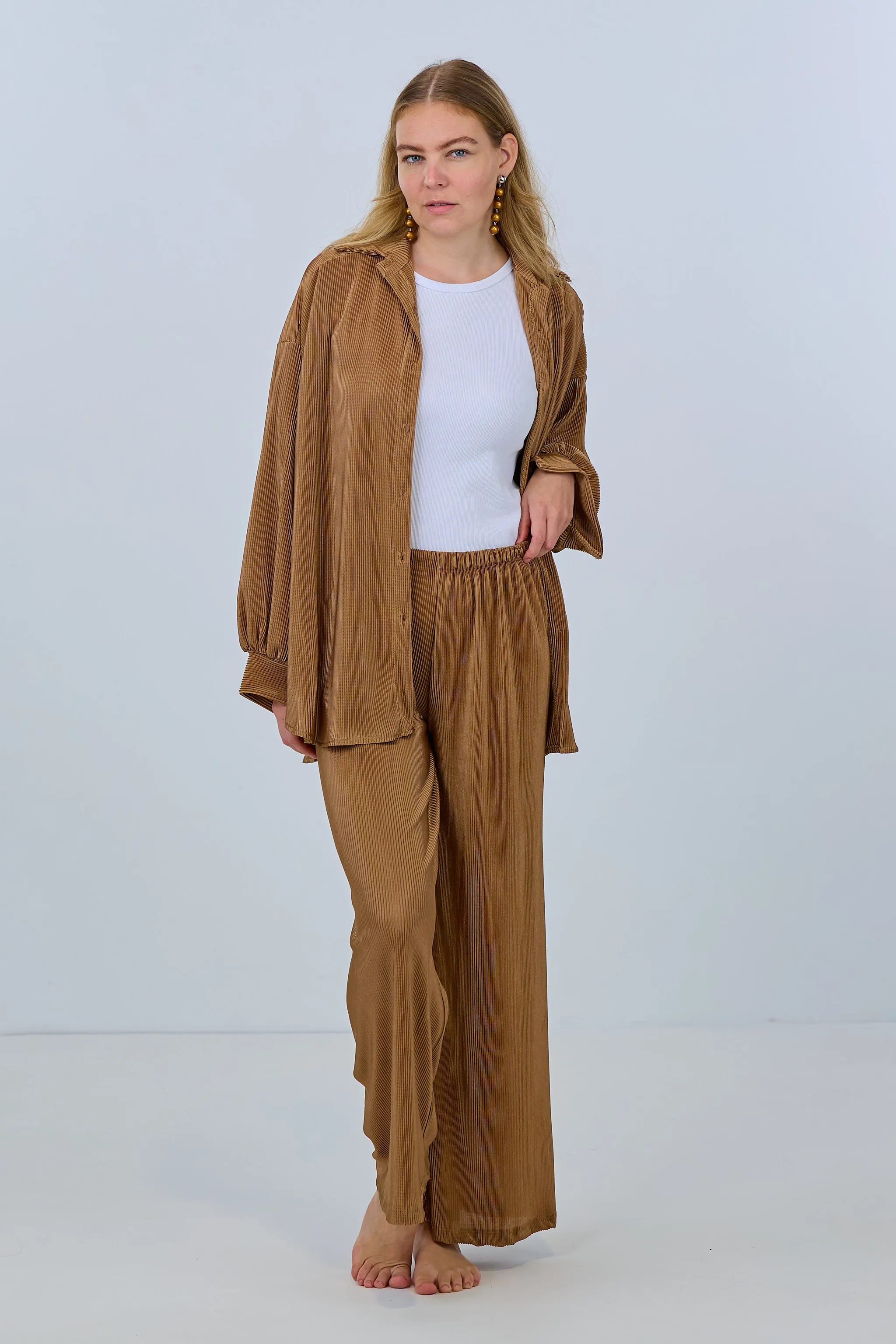 2-Teiler Bluse & Hose, camel