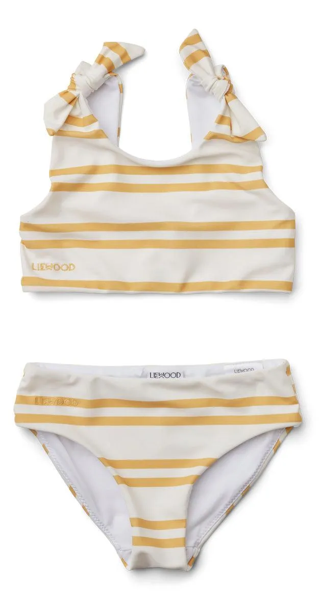 [50%OFF] Bow bikini set -  Stripe: Creme de la creme/Jojoba