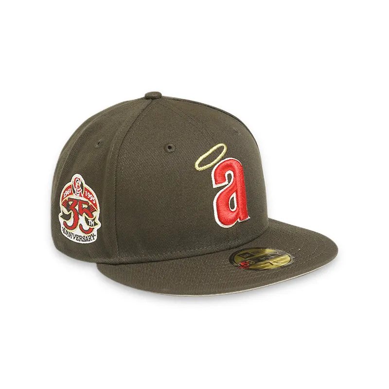 [70693439] Los Angeles Angels 35 Anniversary Brown 59FIFTY Men's Fitted Hat