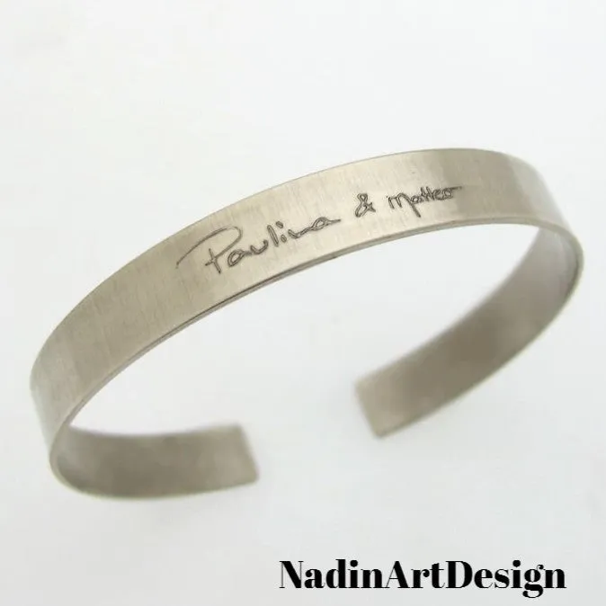 Actual Handwriting Engraved Bracelet