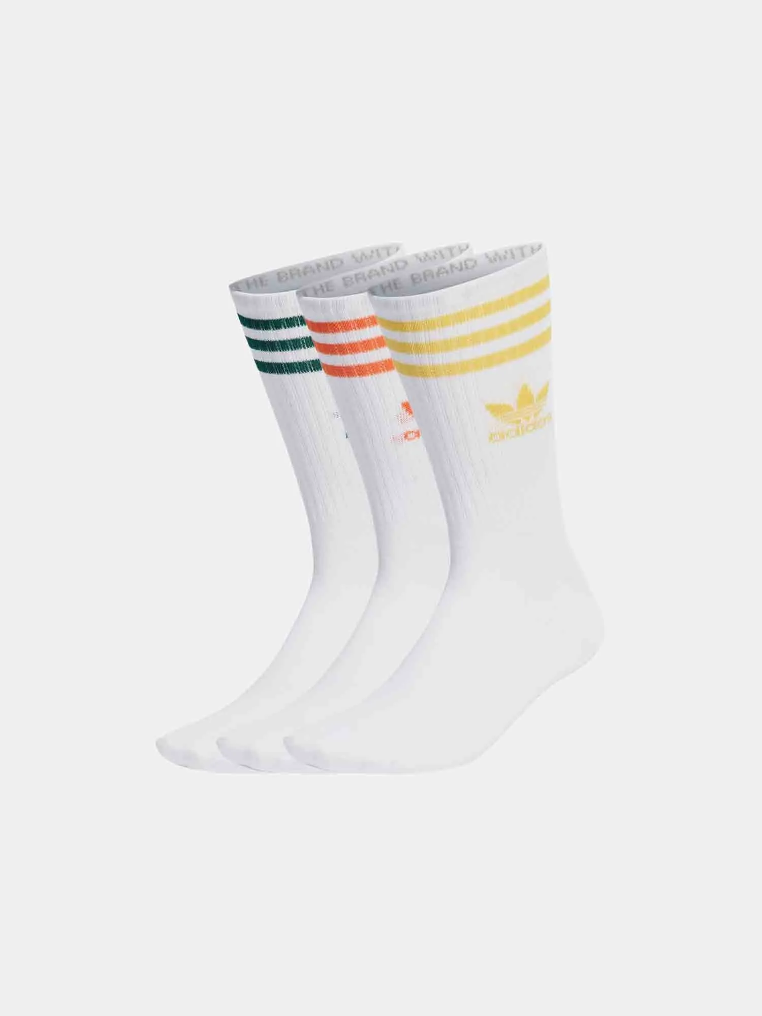 Adidas Mid Cut Crew Socks 3 Pack - White / Gold / Orange