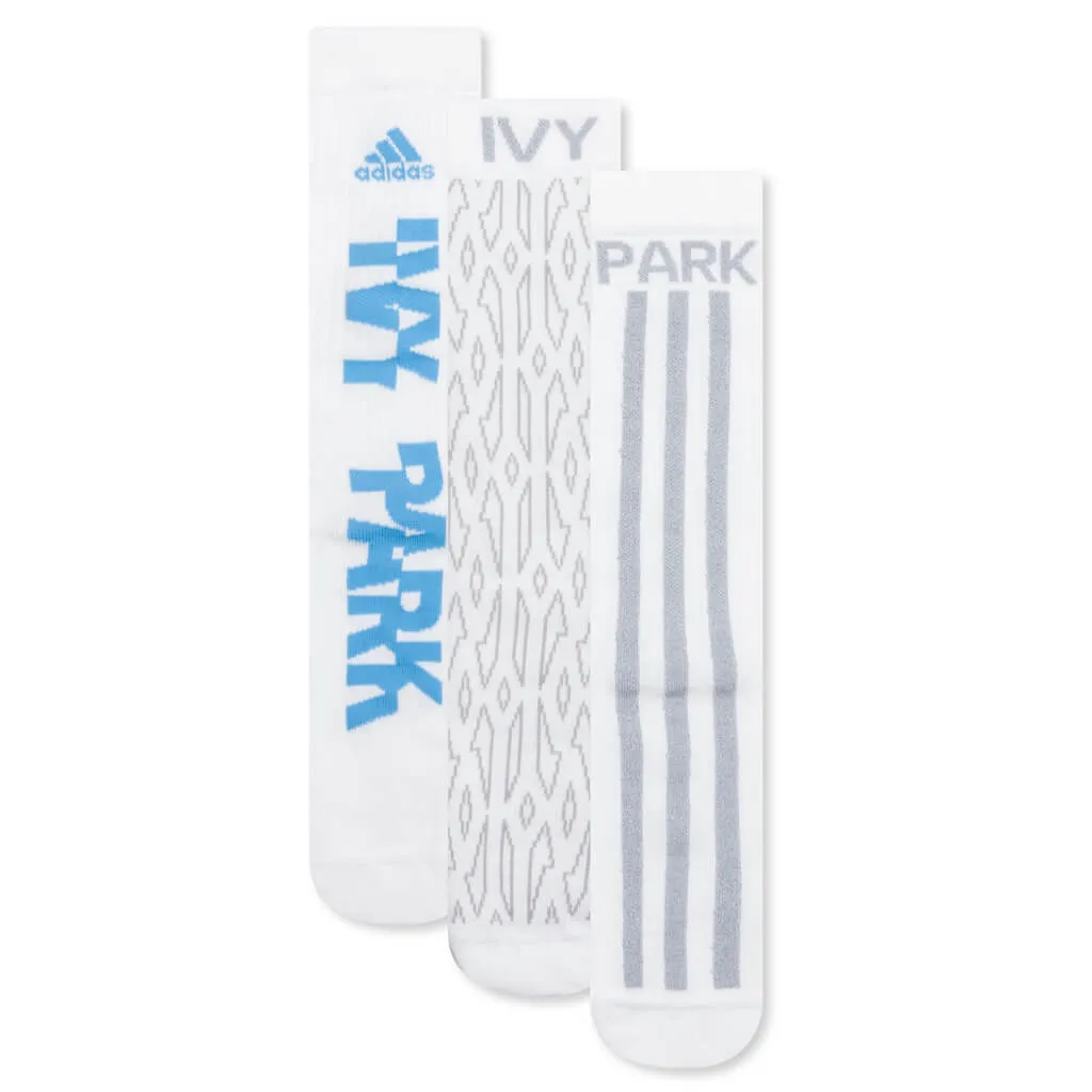 Adidas Originals x Ivy Park Logo 3 Pack Socks - Core White