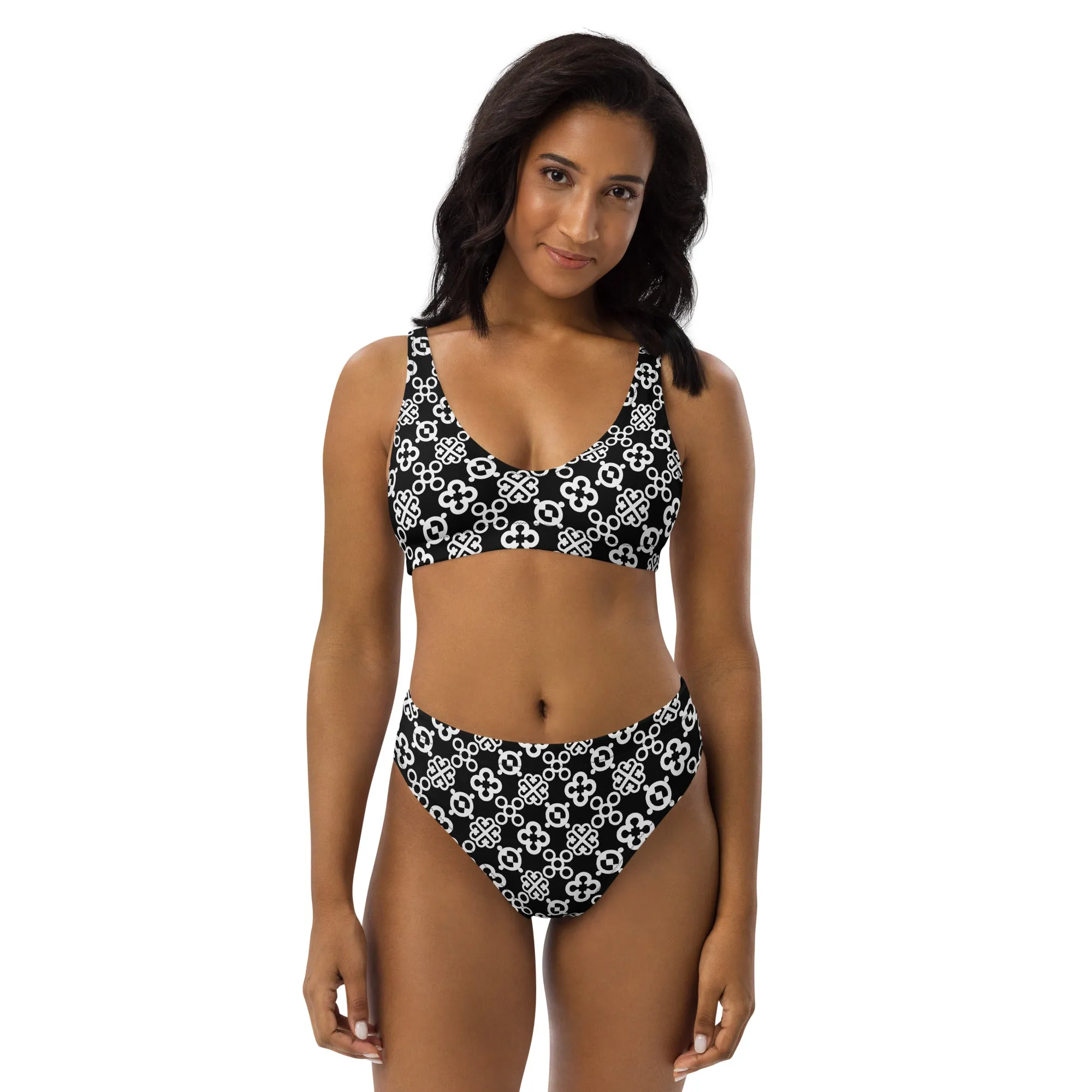 Adinkra Vibe Recycled high-waisted bikini