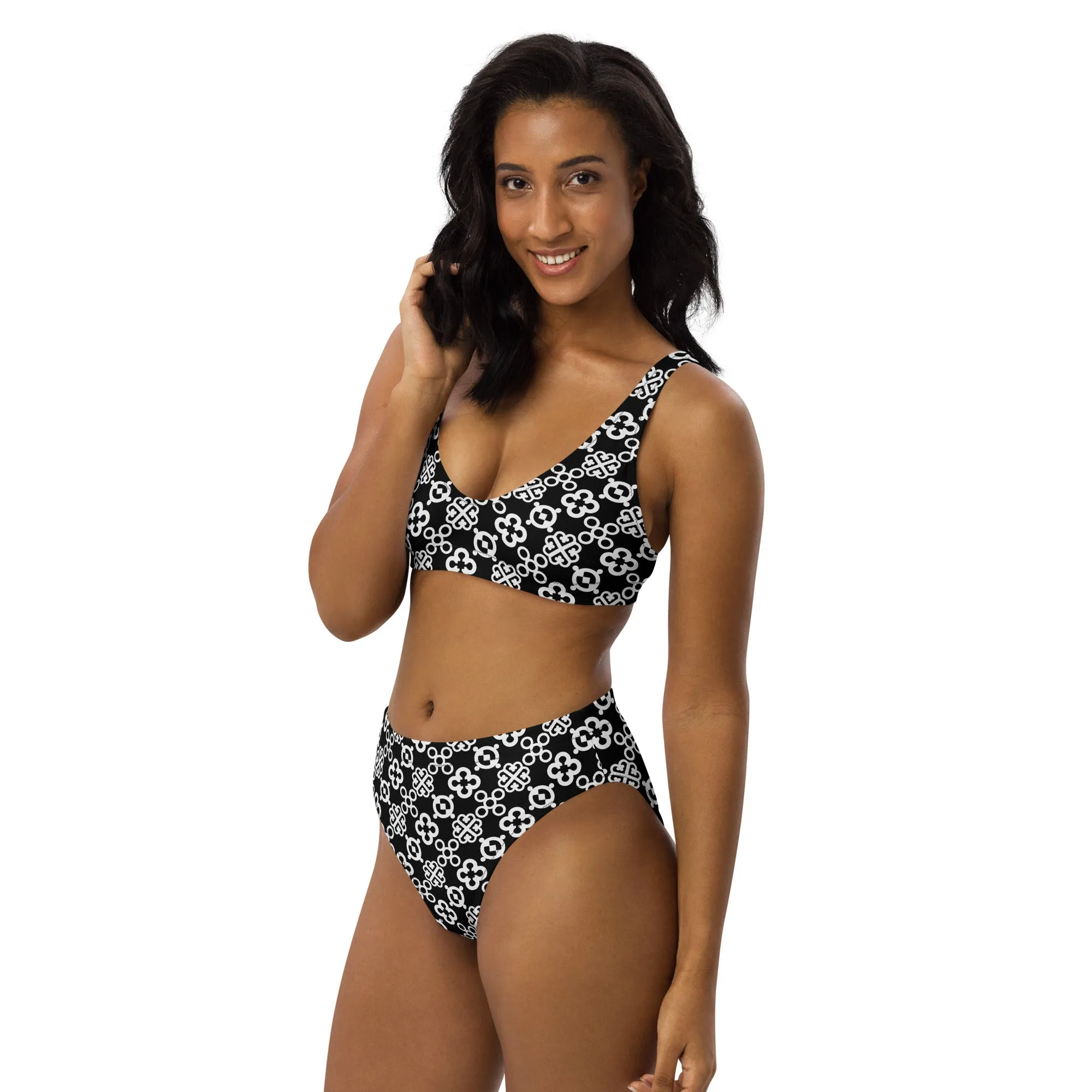 Adinkra Vibe Recycled high-waisted bikini