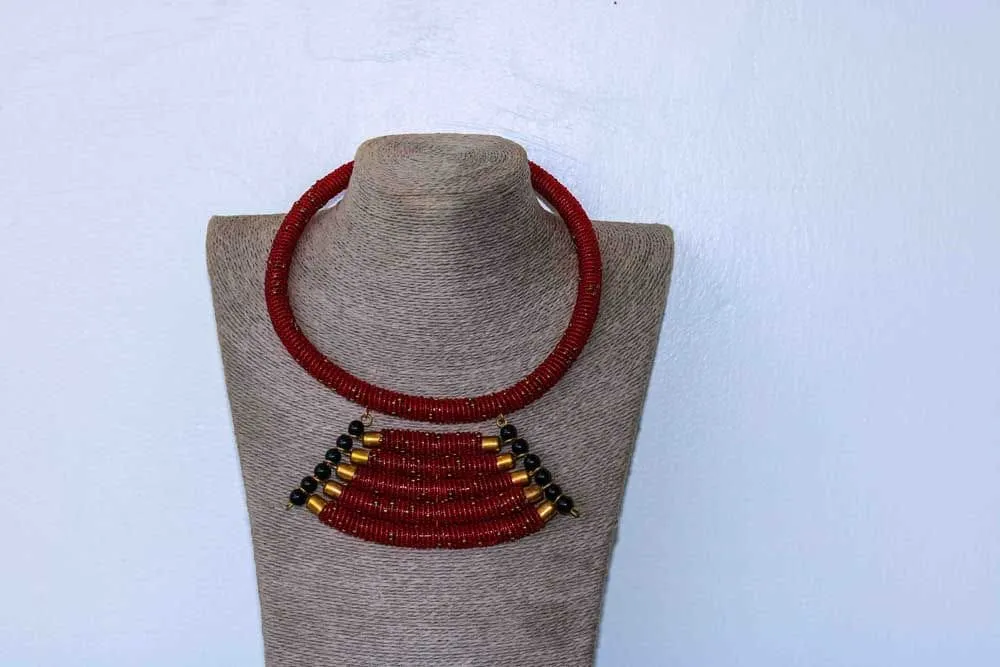 African beaded necklace, Statement necklace, Beaded Necklace for women, Moms gift, Christmas Gift for her, Zulu beaded necklace