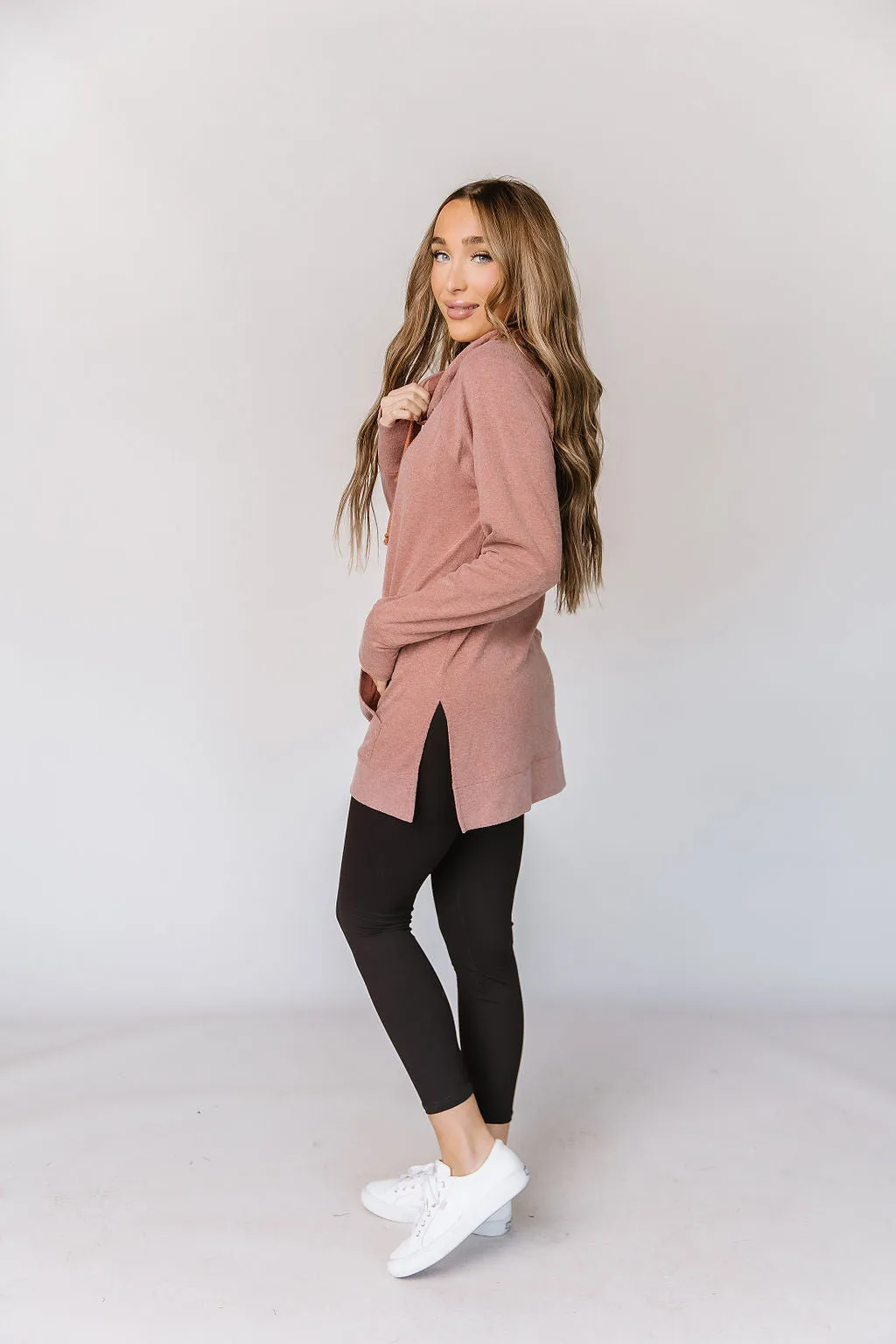 Ampersand Burnt Sienna Hooded Tunic Sweatshirt