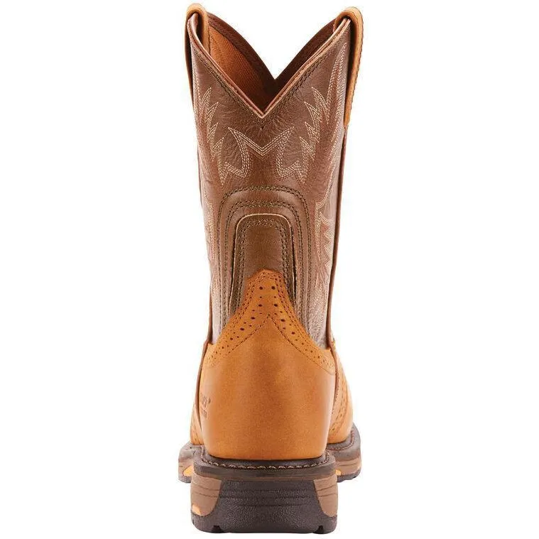 Ariat Men's WorkHog Pull-On Ct 10" Comp Toe Western Work Boot- Bark - 10001191