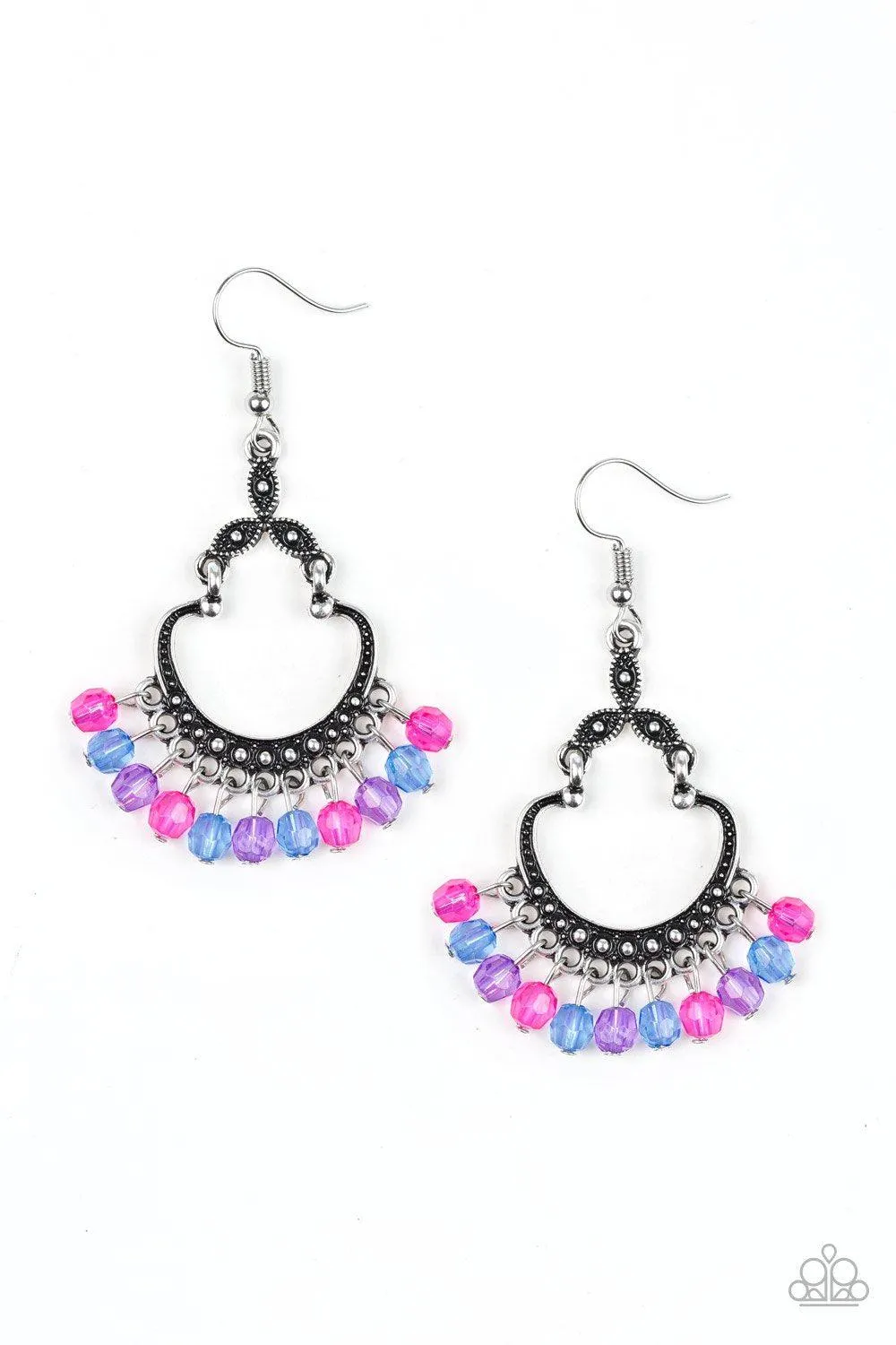 Babe Alert Multi - Blue, Pink and Purple Earrings - Paparazzi Accessories