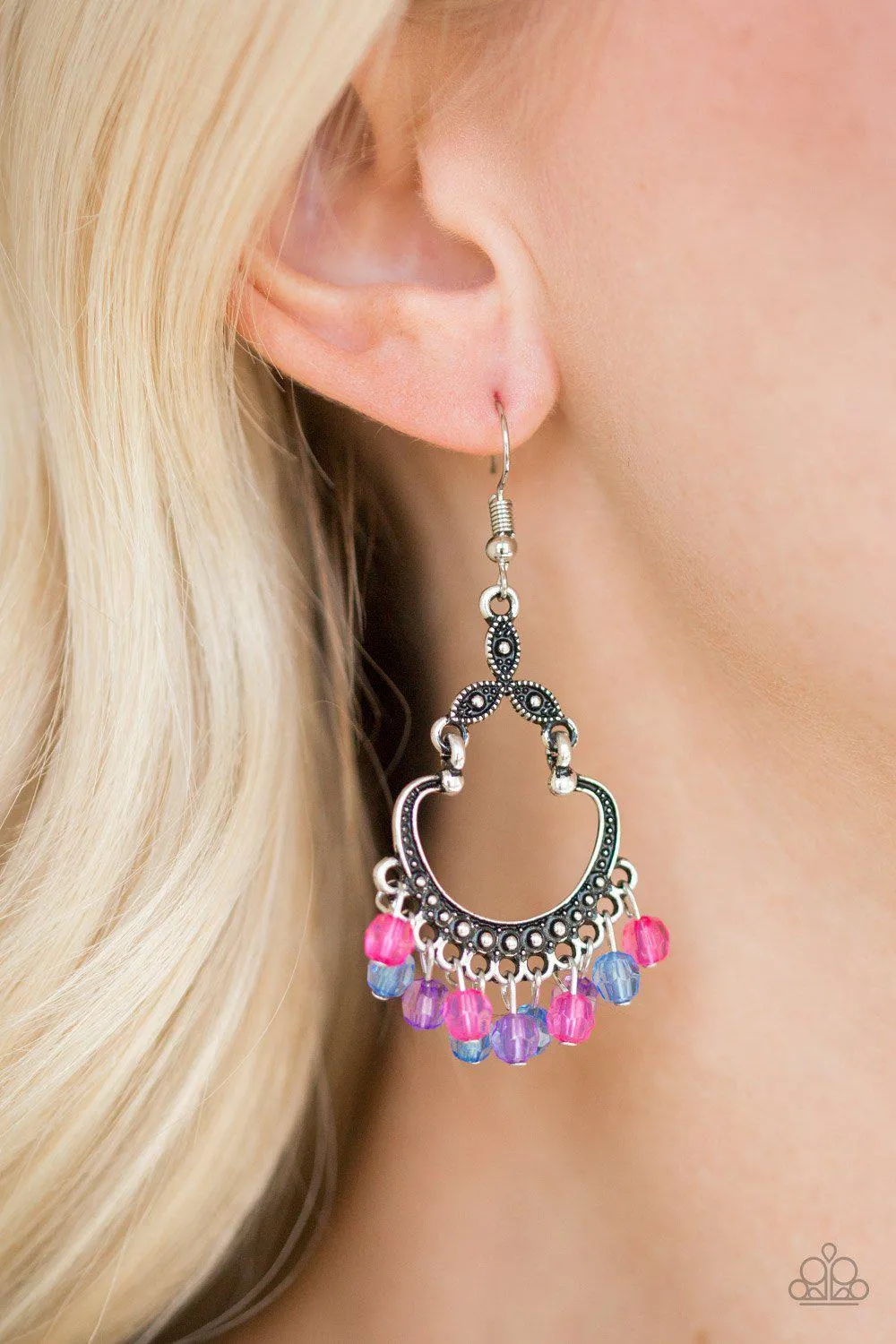 Babe Alert Multi - Blue, Pink and Purple Earrings - Paparazzi Accessories