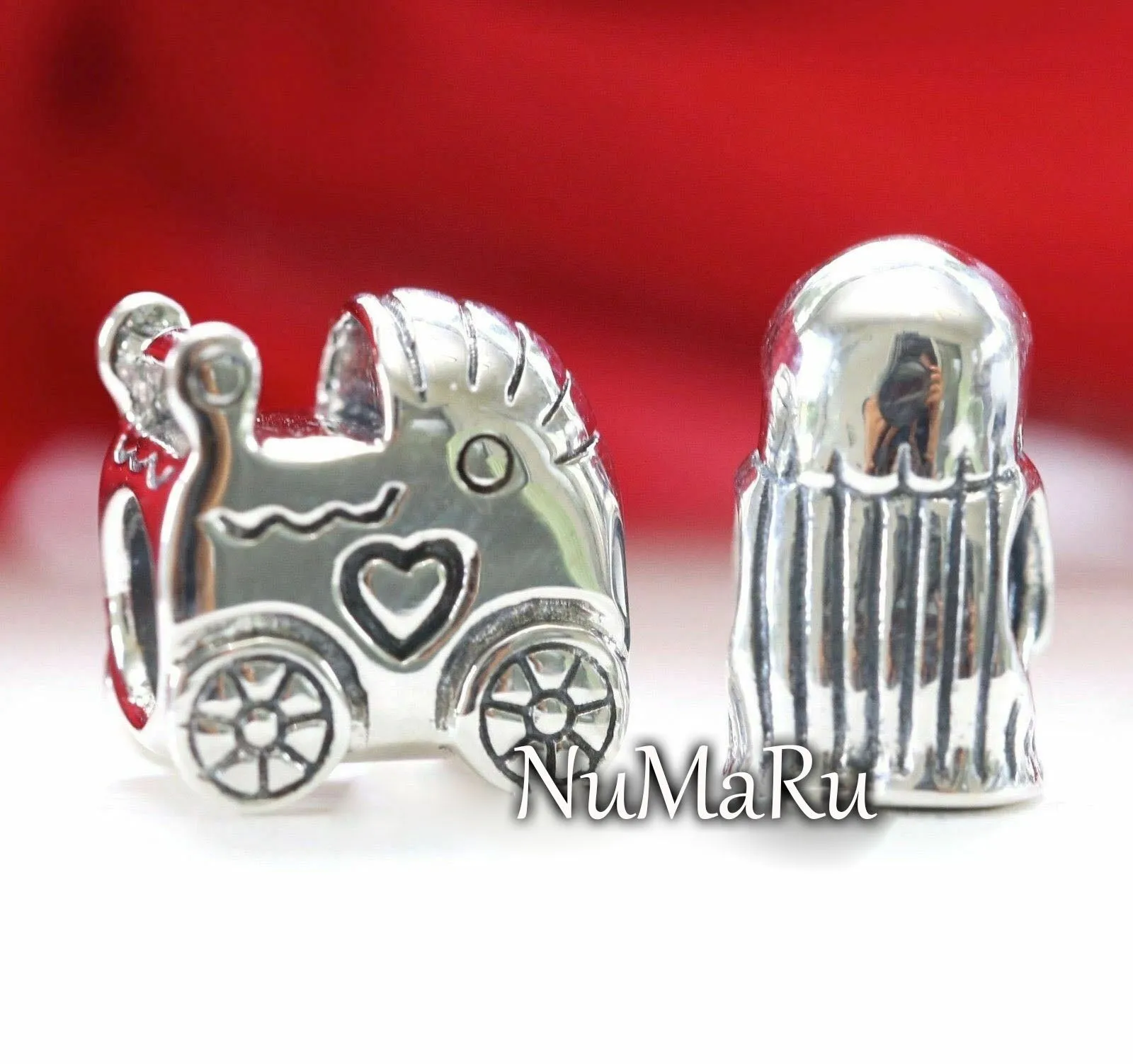 Baby Carriage And Precious Boy Gift Set Charm