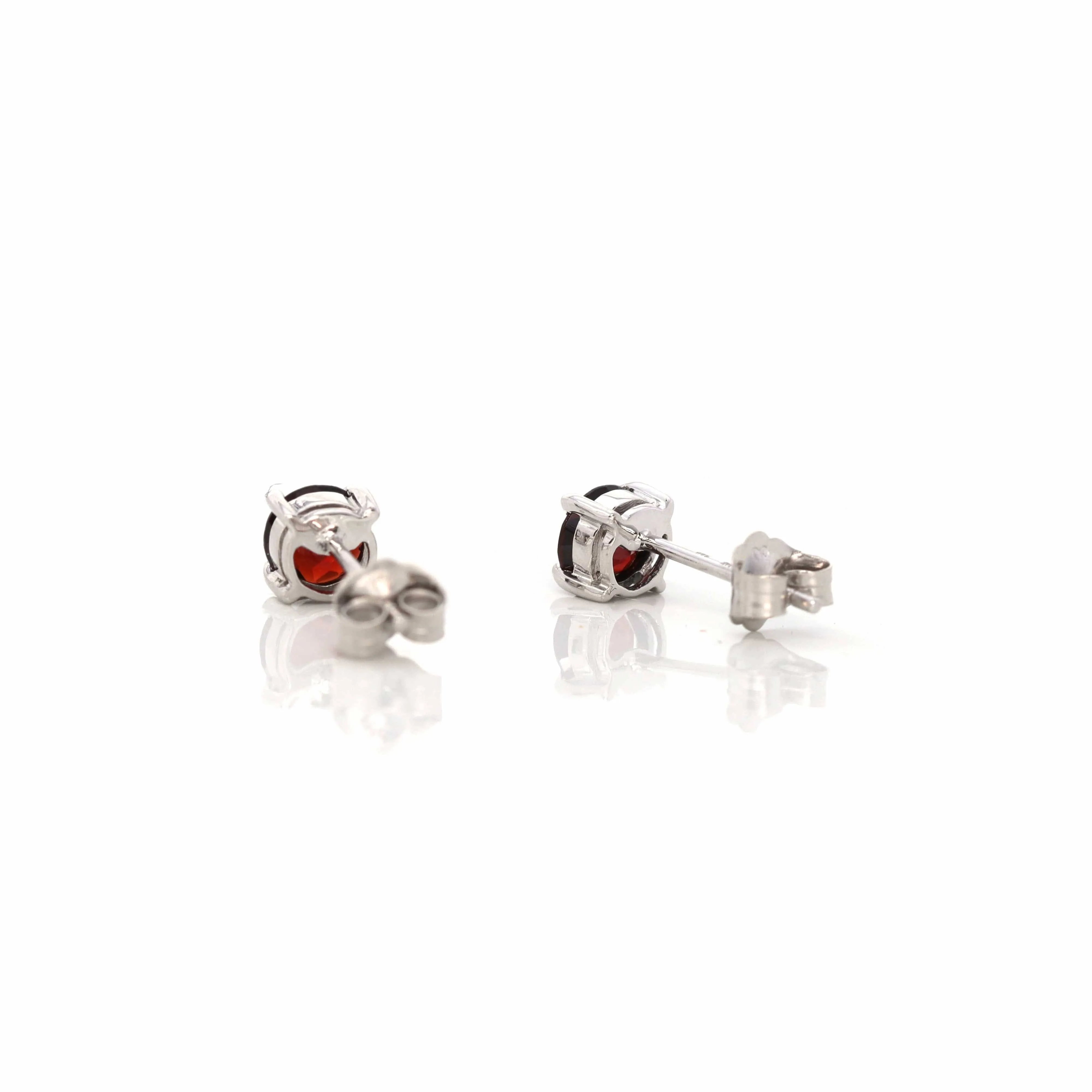 Baikalla 14k Classic White Gold Natural 1cttw Garnet Stud Earrings