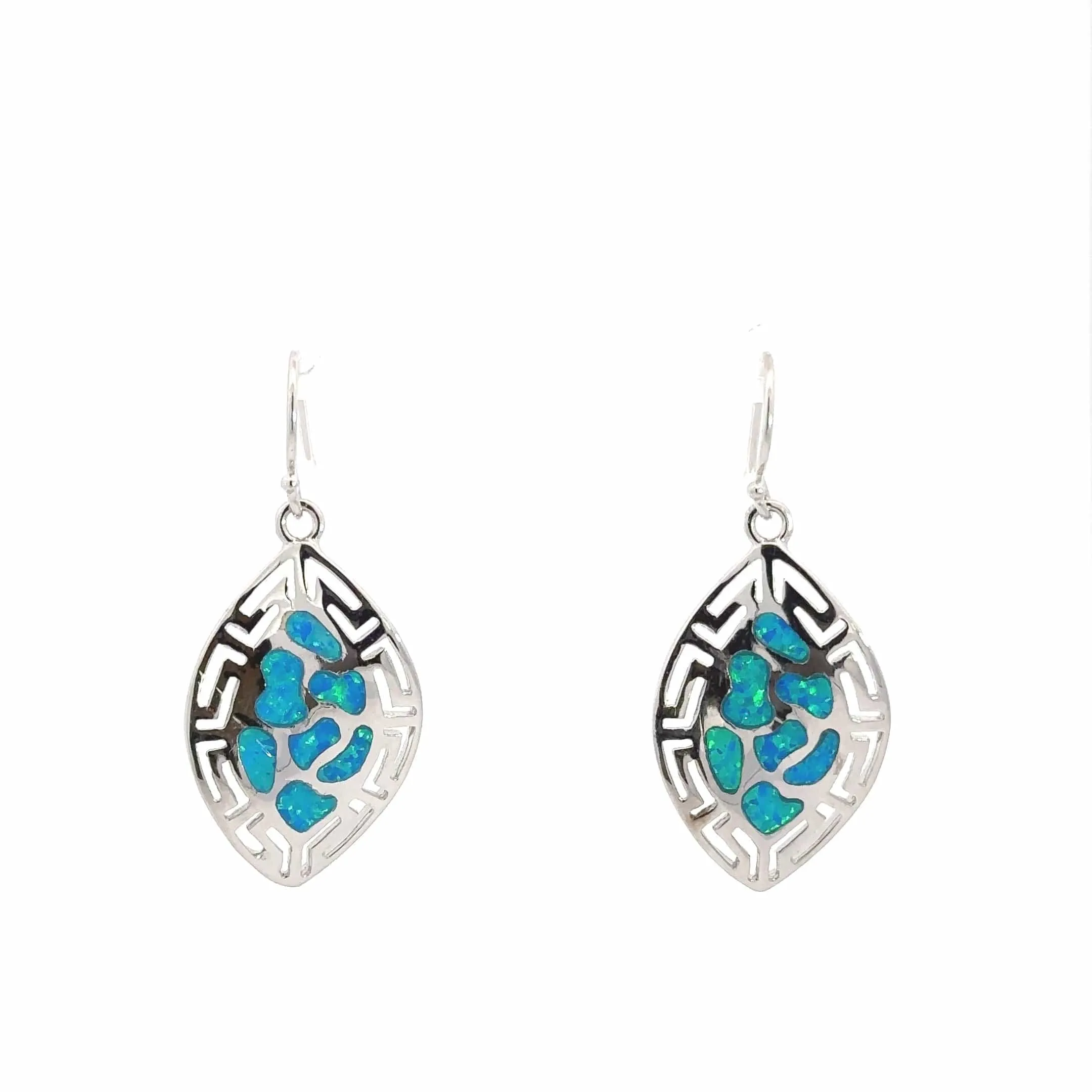 Baikalla? Sterling Silver Natural Lab-Made Opal Dangle Earrings