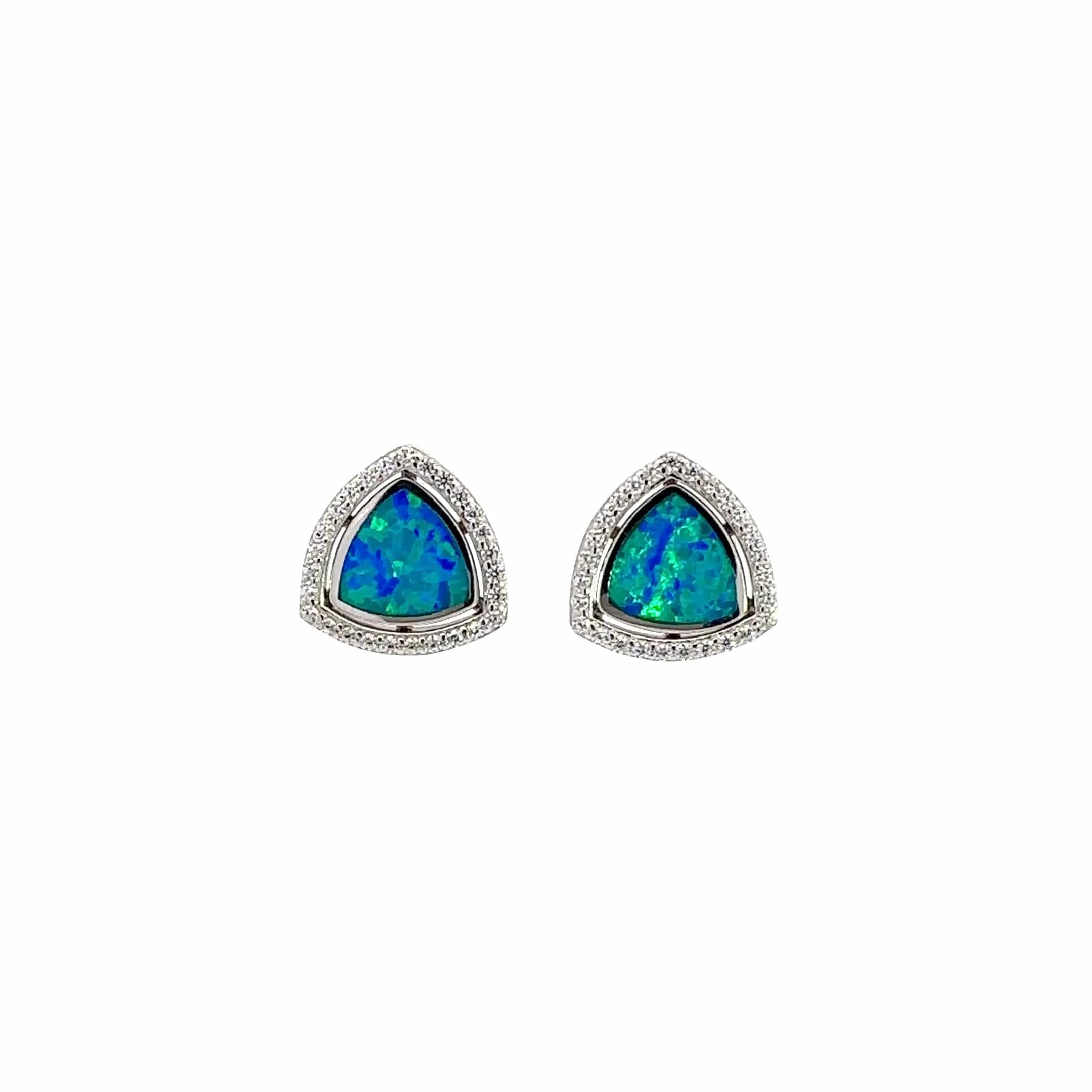 Baikalla? Sterling Silver Natural Lab-Made Opal Earrings