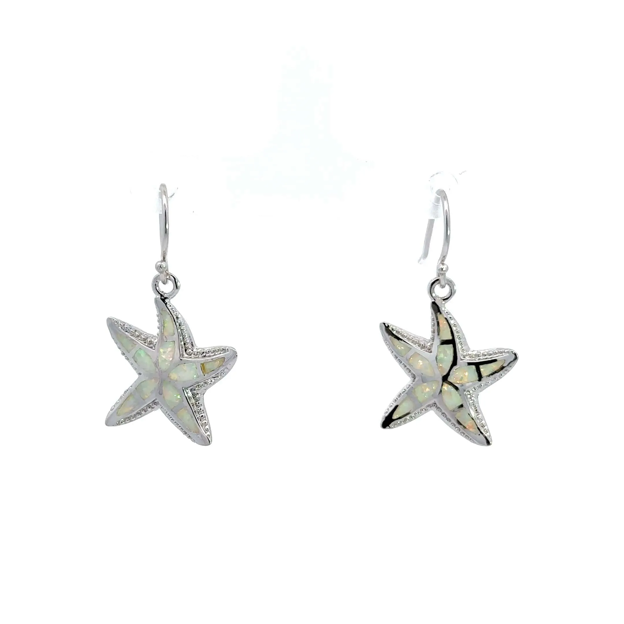 Baikalla? Sterling Silver Natural Lab-Made Starfish Opal Dangle Earrings