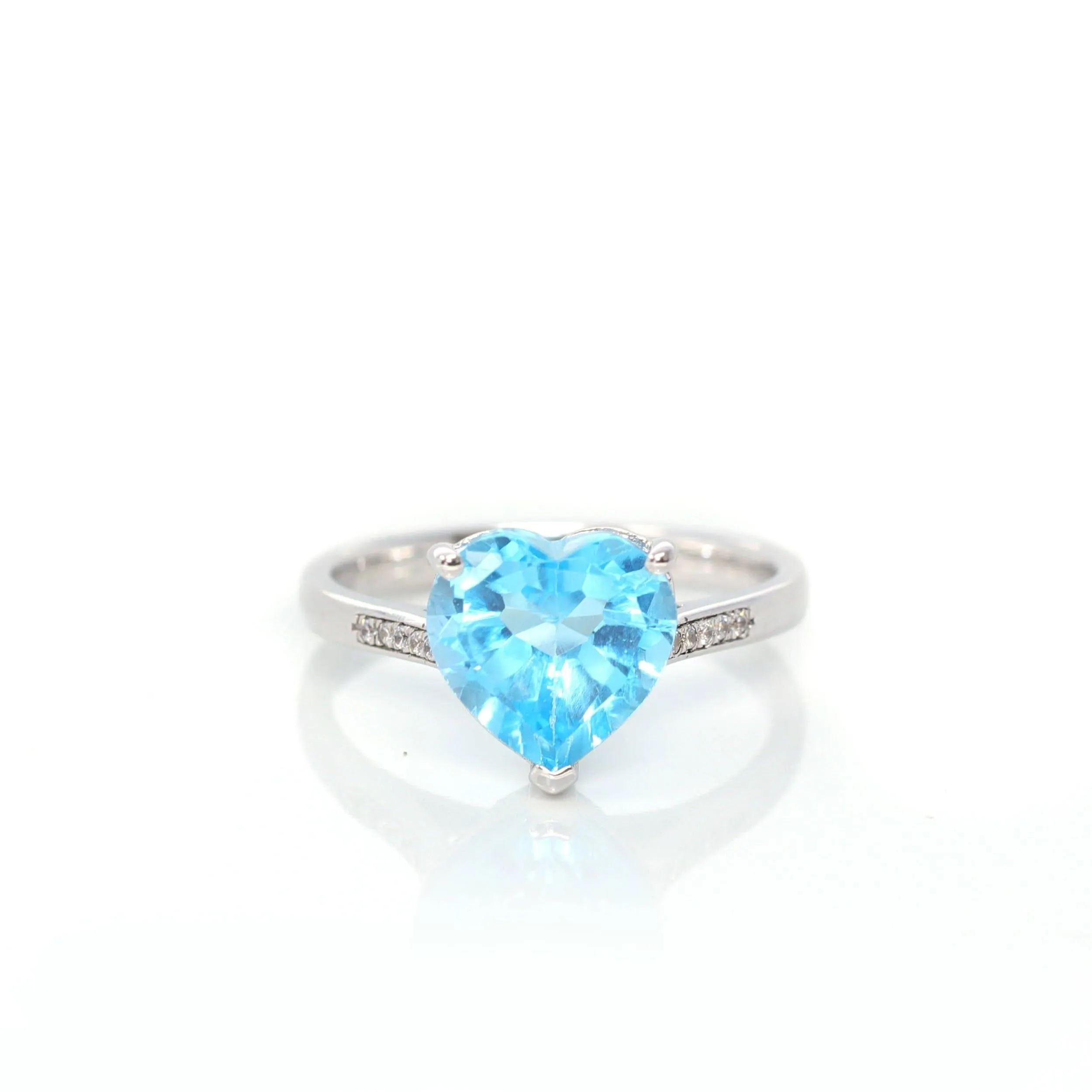 Baikalla? Sterling Silver Sky Blue Topaz Love Heart Ring