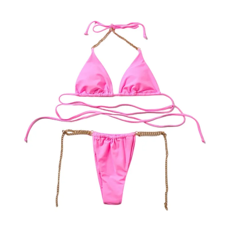 Barbiecore Dreams Hot Pink Neckholder-Bikini 