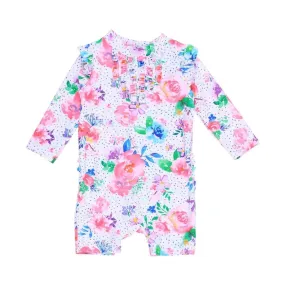 Becca Long Sleeve Frill Sunsuit