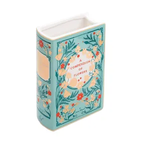 Bibliophile Ceramic Vase: A Compendium of Flowers