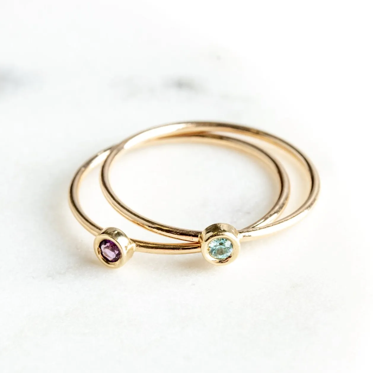 Birthstone Stacking Ring With Amethyst