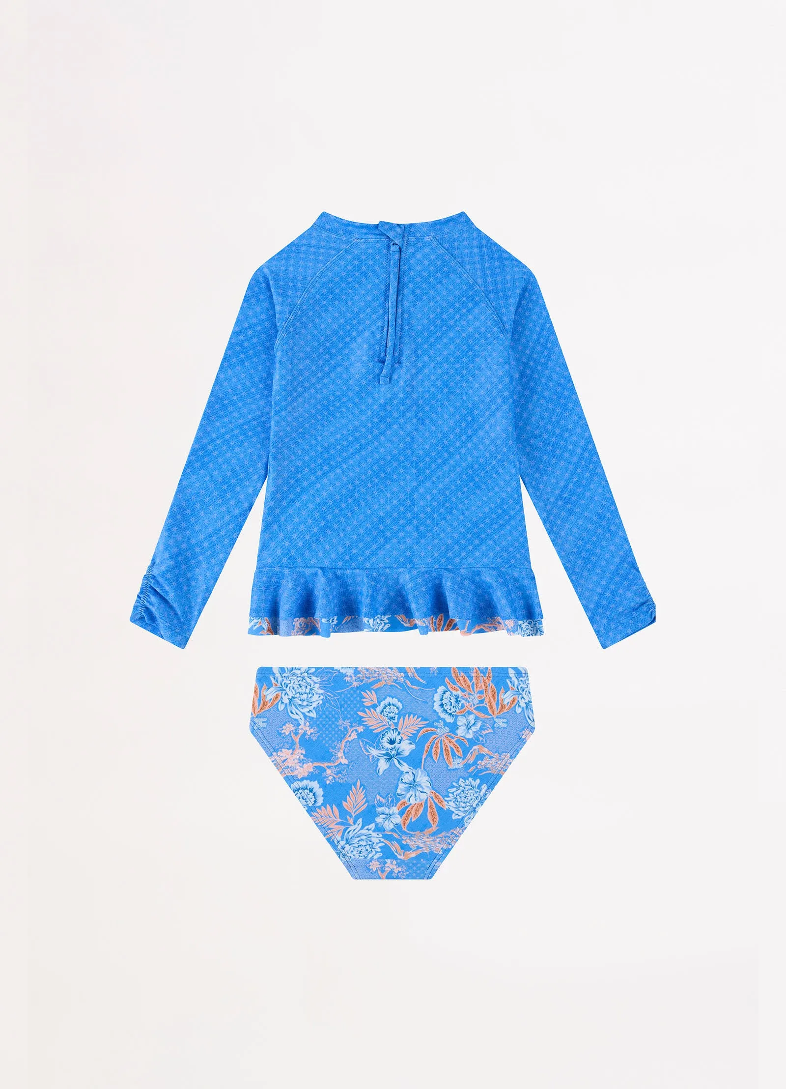 Blue Fuji Girls Peplum Surf Set - Starlight