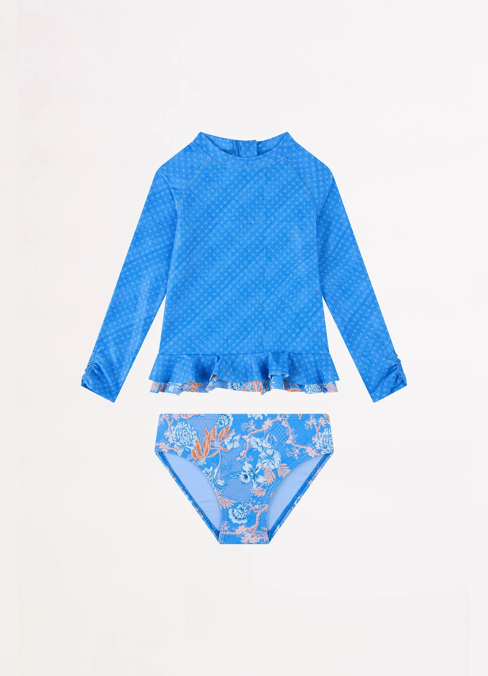 Blue Fuji Girls Peplum Surf Set - Starlight