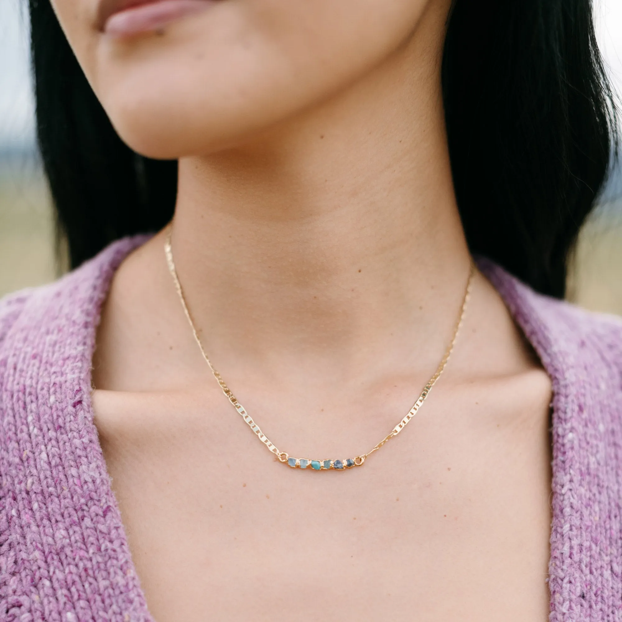 Blue Ombré Birthstone Necklace