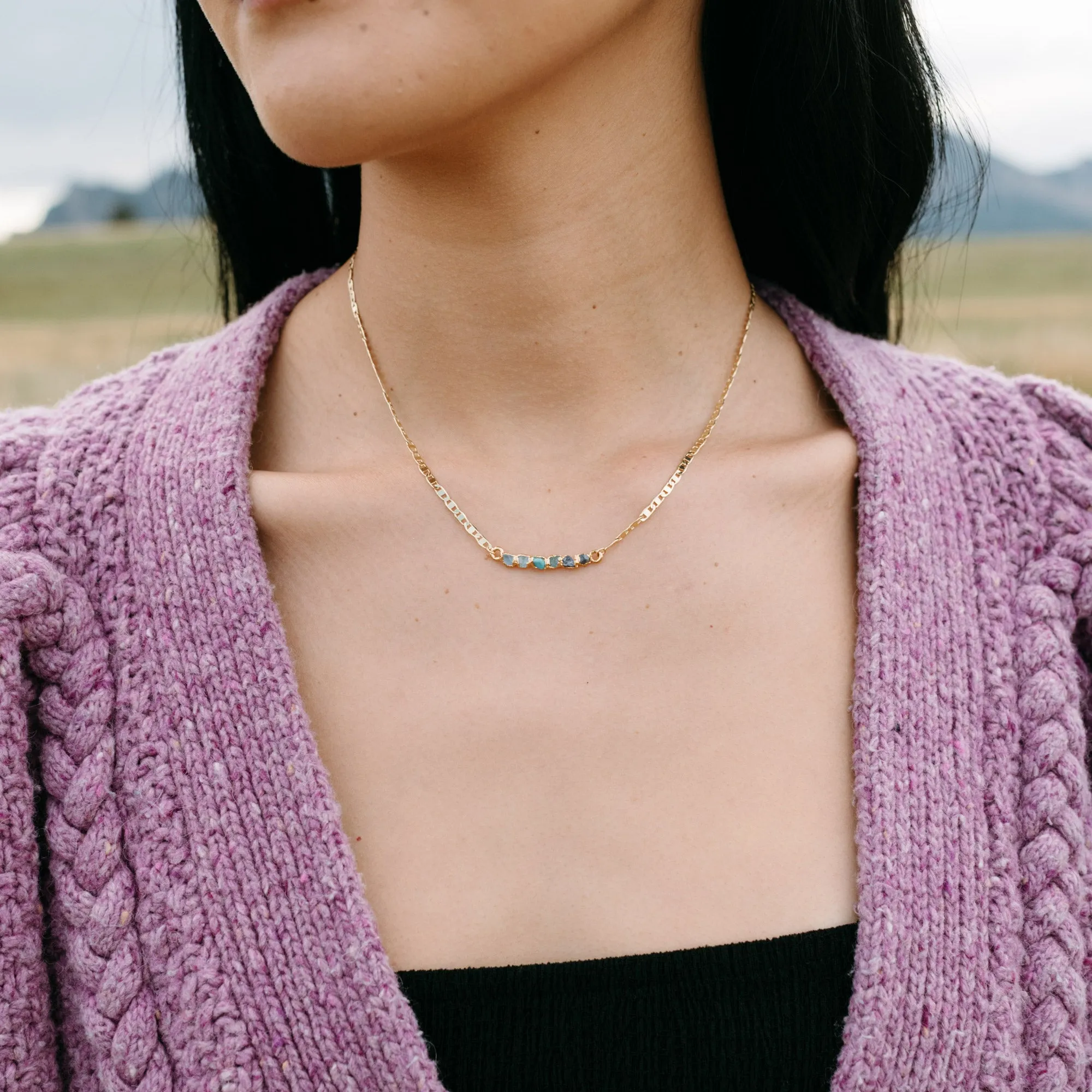 Blue Ombré Birthstone Necklace