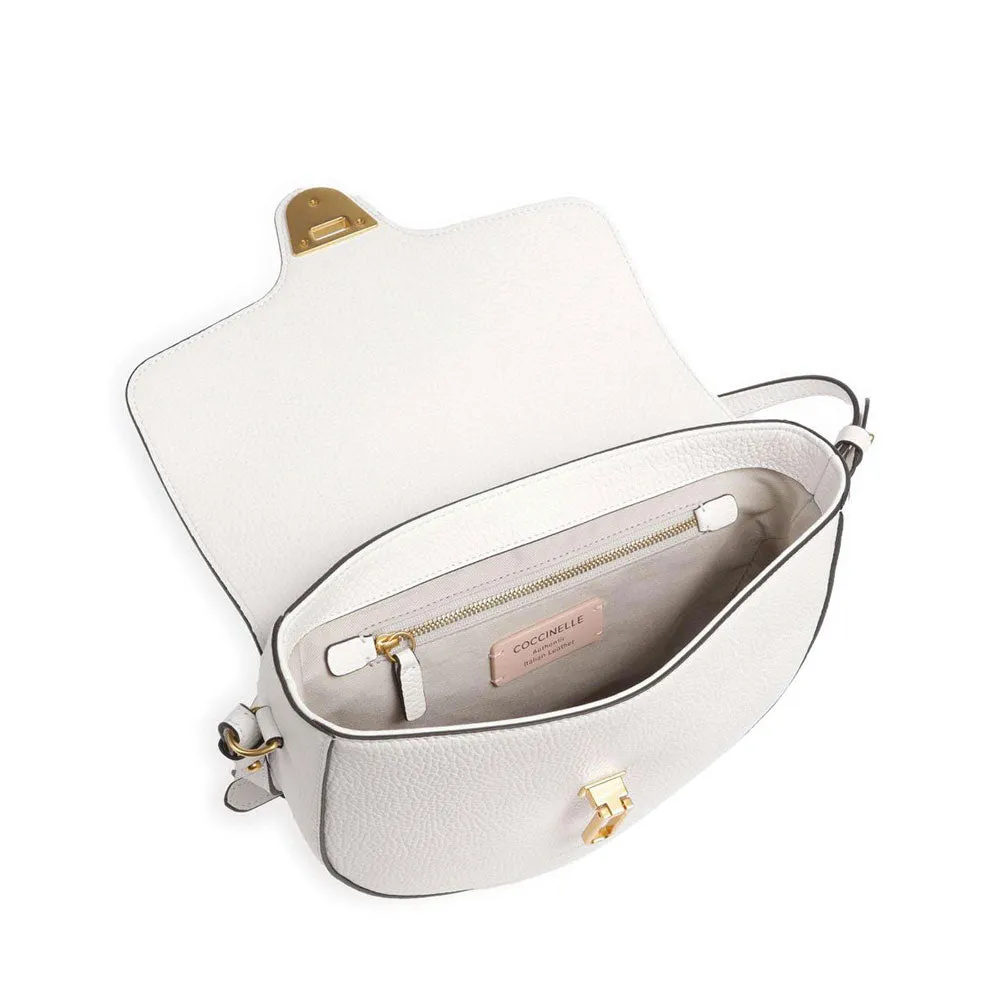 Borsa Donna a Tracolla COCCINELLE in Pelle linea Beat Soft Medium colore Brillant White