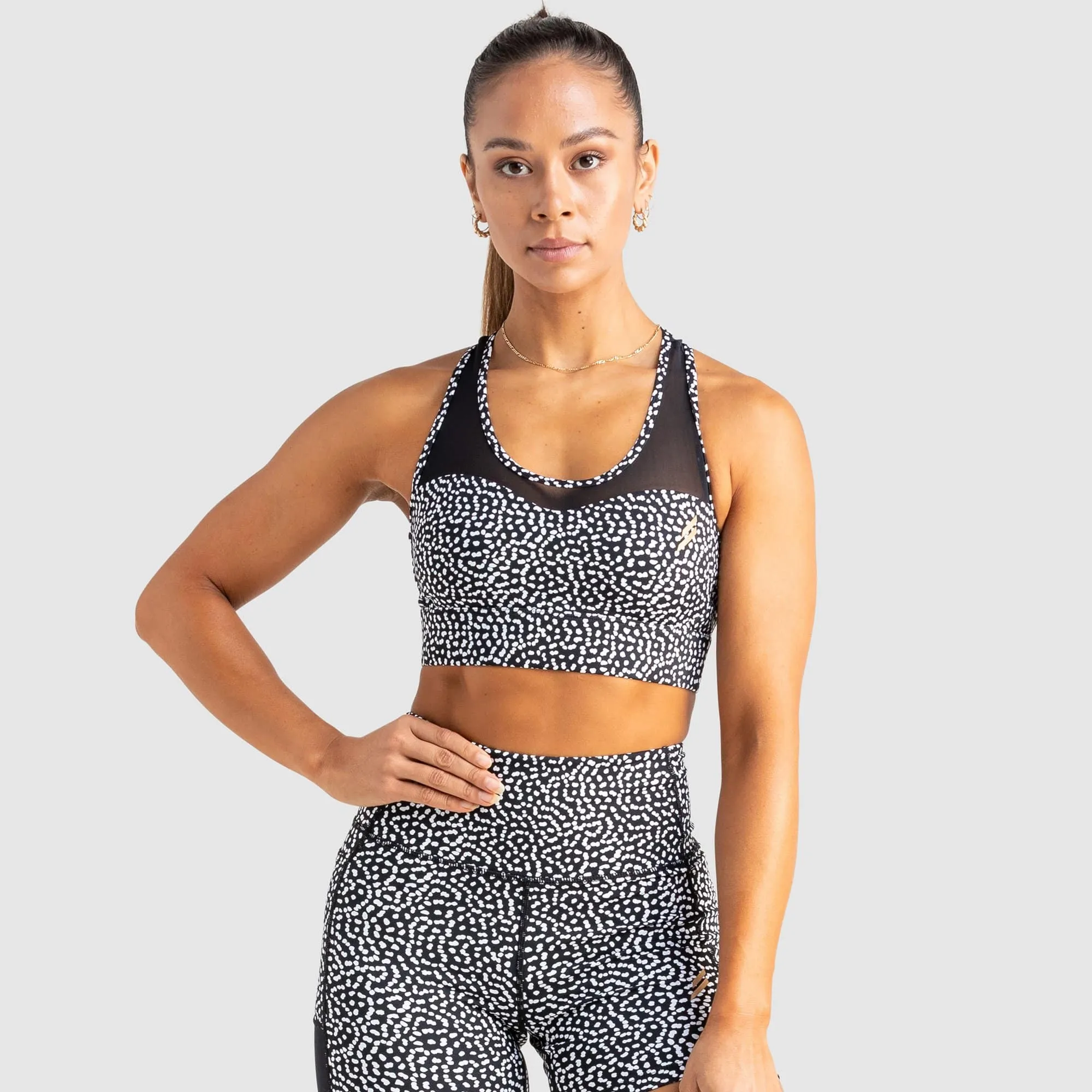 Breeze Mesh Crop - Black Speckle