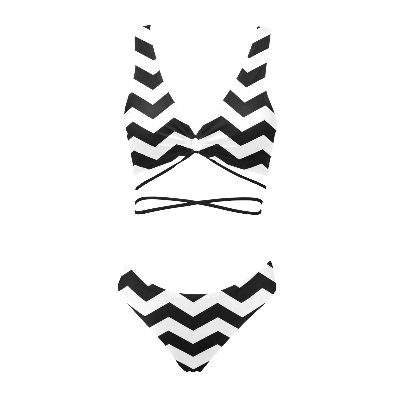 bw herringbone earrings Cross String Bikini Set (Model S29)