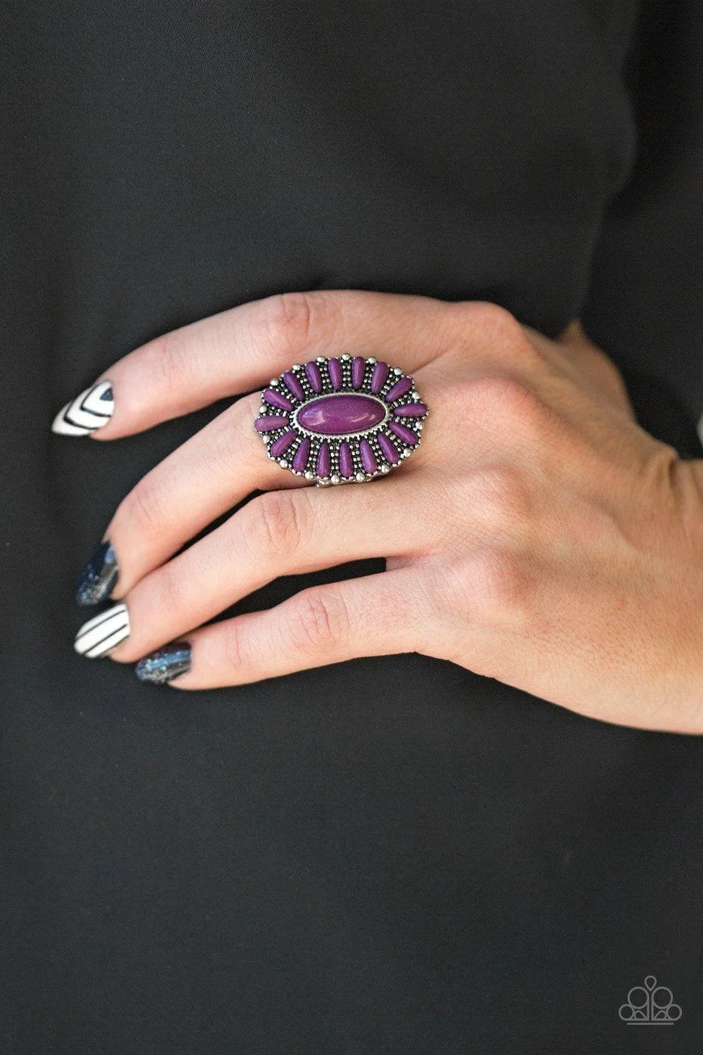 Cactus Cabana Purple Stone Ring - Paparazzi Accessories