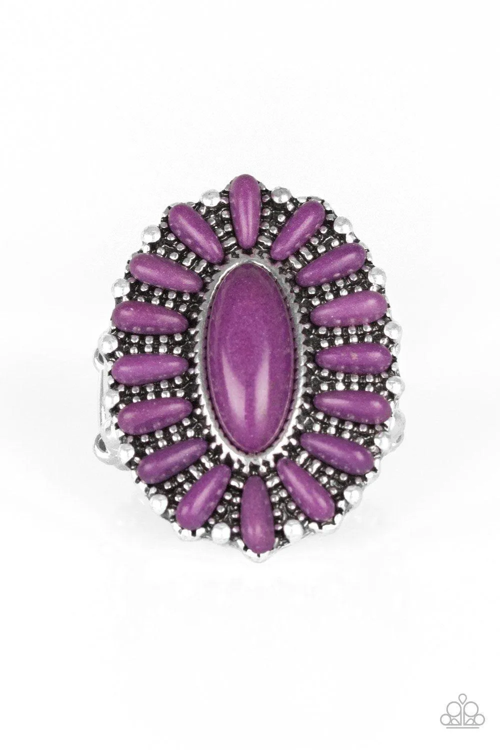 Cactus Cabana Purple Stone Ring - Paparazzi Accessories