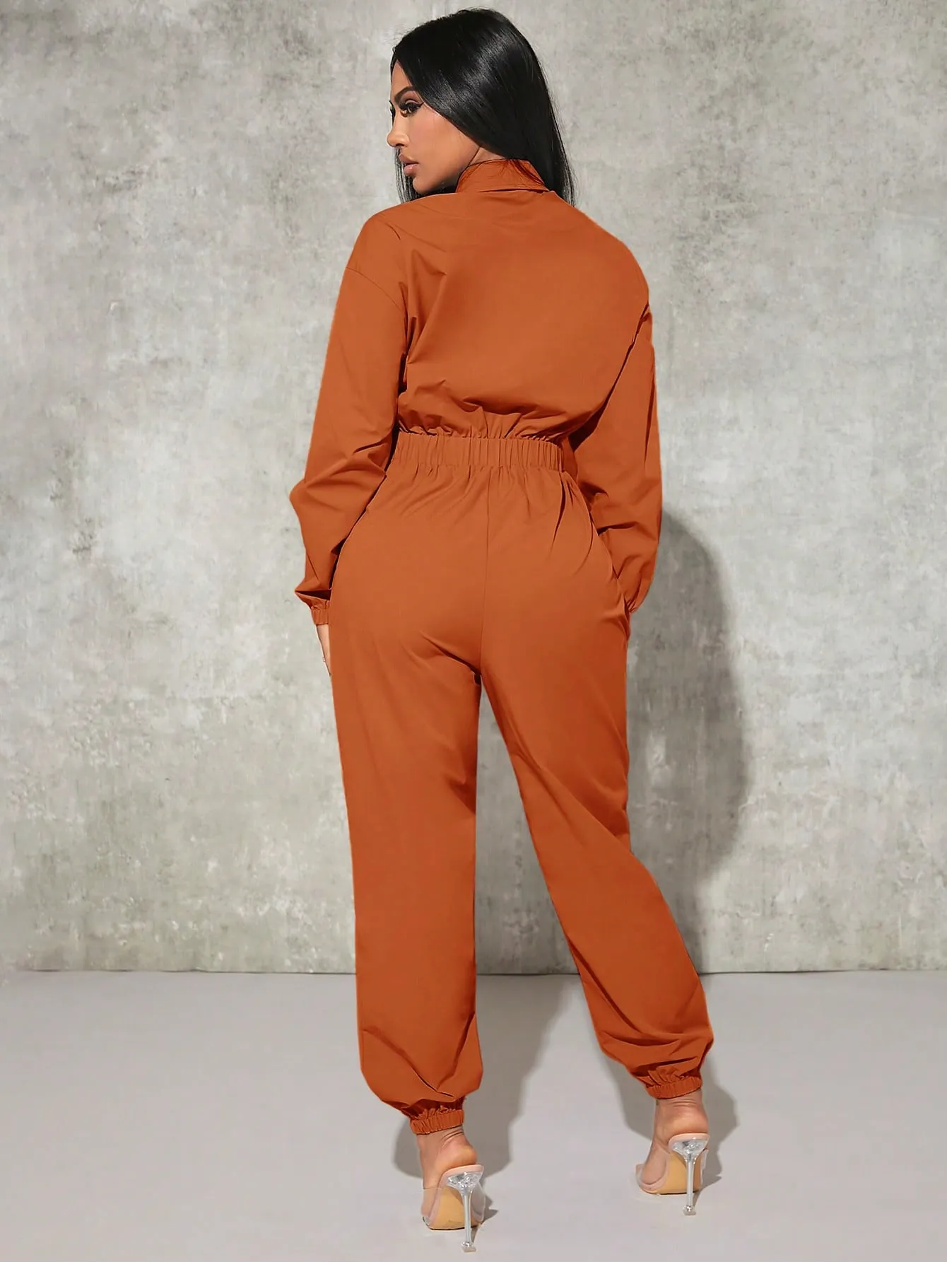 Cargo Elastic Waist Jumpsuit