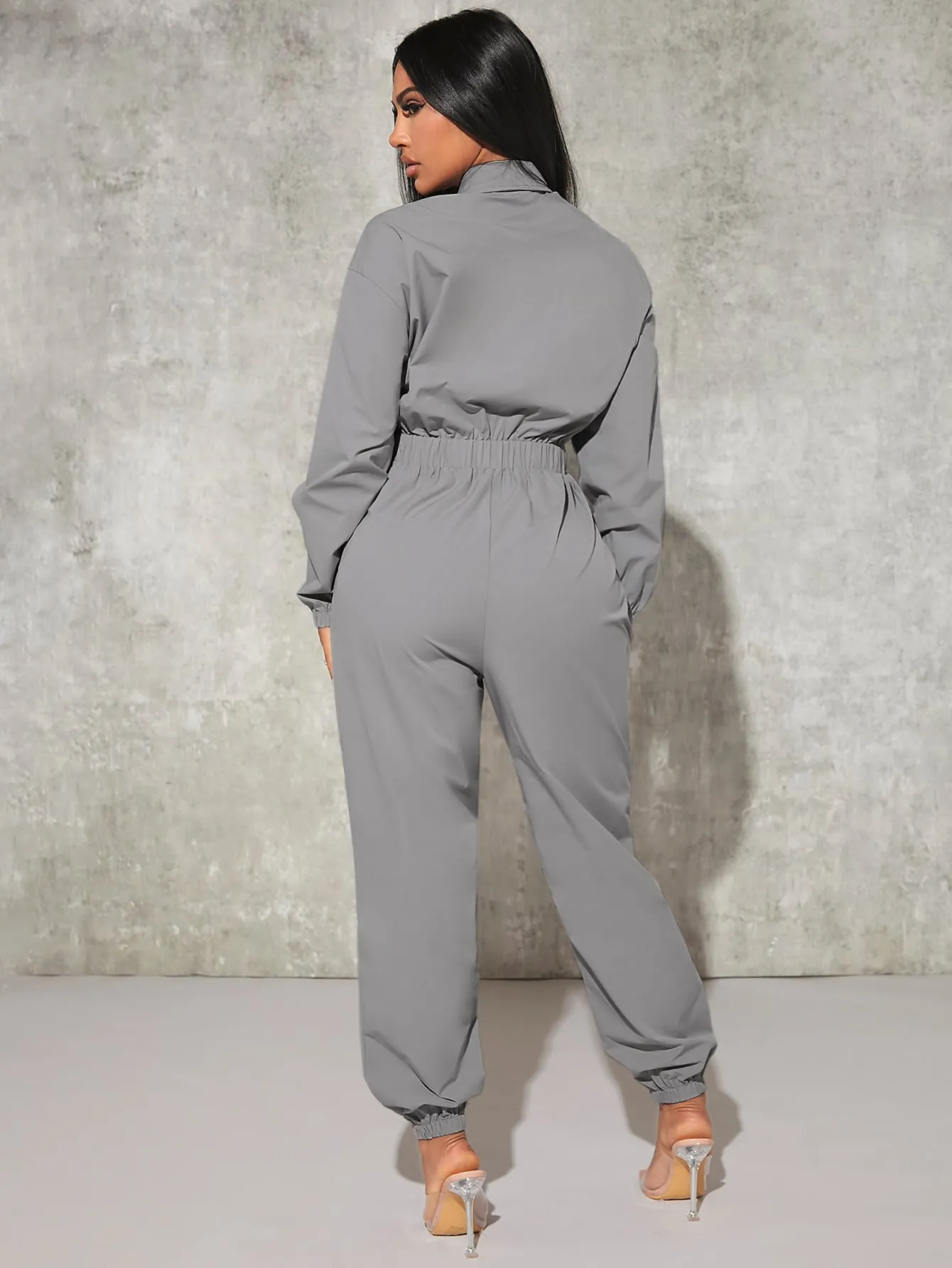 Cargo Elastic Waist Jumpsuit