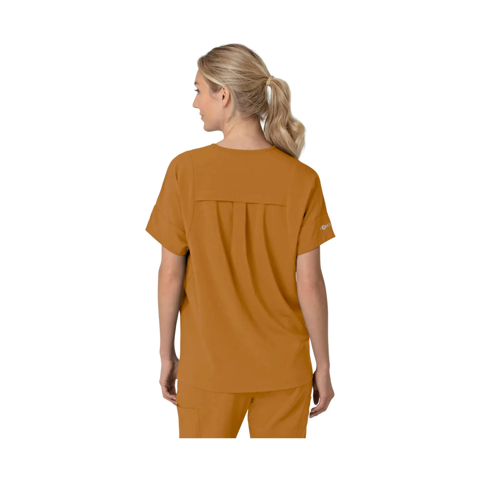 Carhartt Women's Force Cross Flex Oversized V Neck Scrub Top - Fox Brown