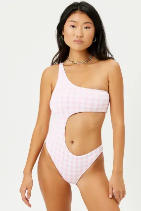 Cash One Shoulder One Piece Swimsuit - Pink Picnic