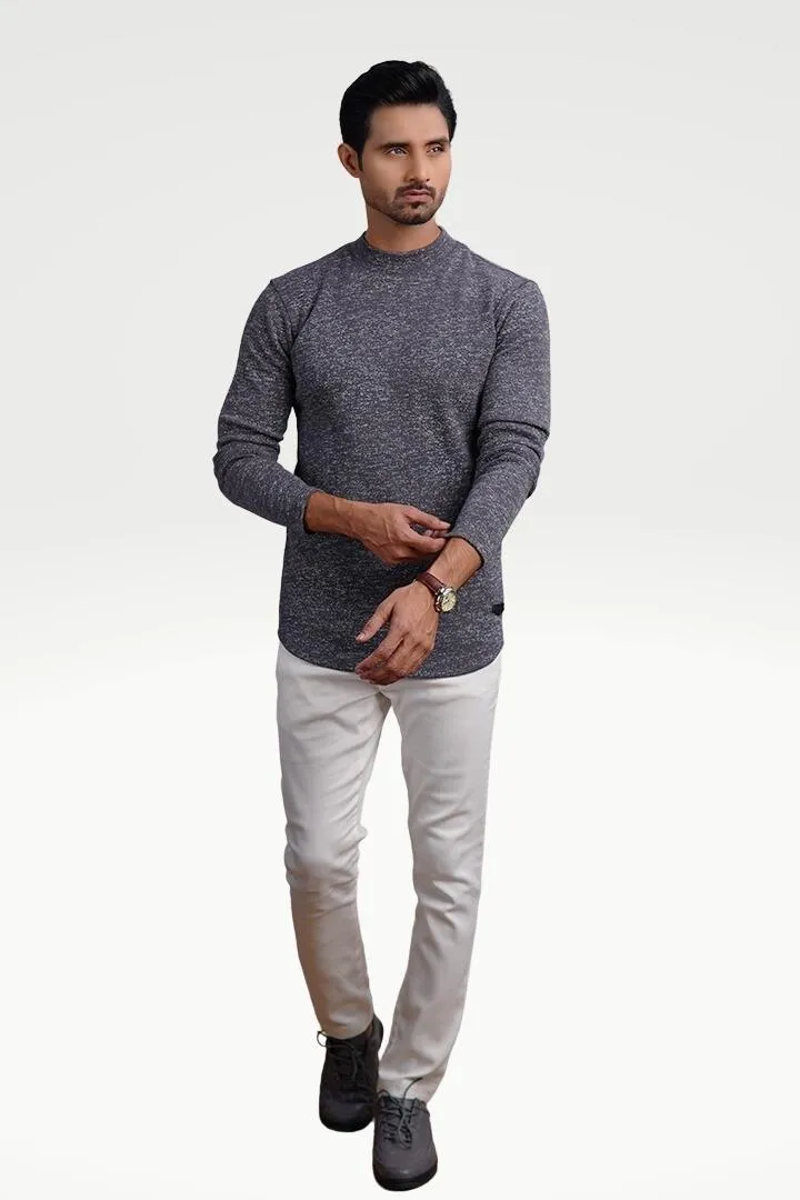 Charcoal Cascade Mock Neck Sweatshirt