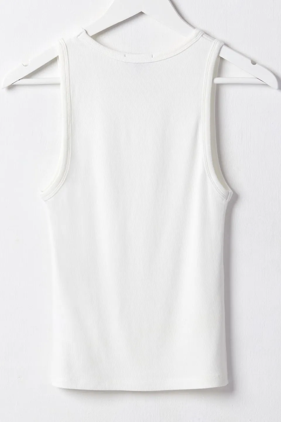 Charming White Rib Cut Away Tank