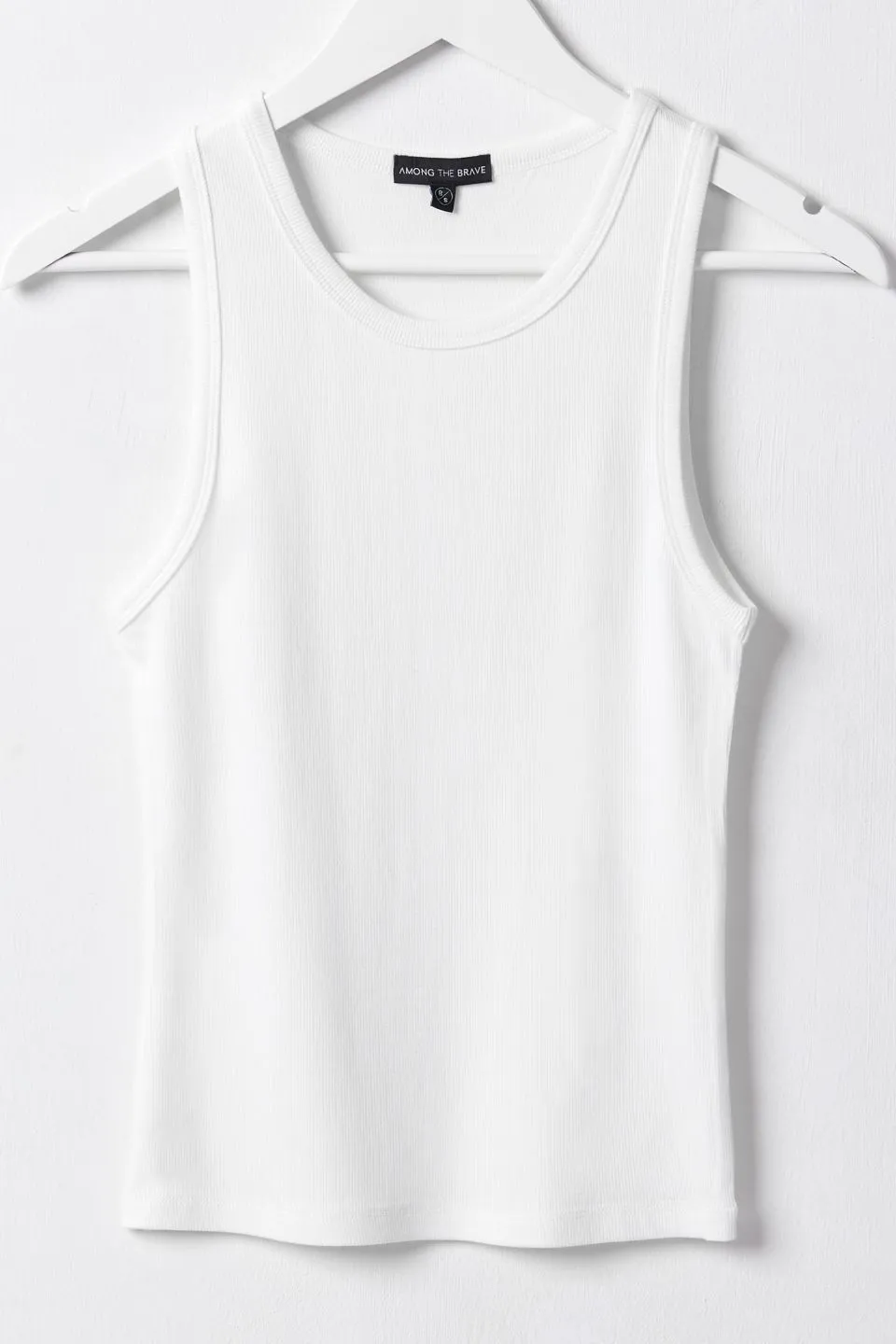 Charming White Rib Cut Away Tank