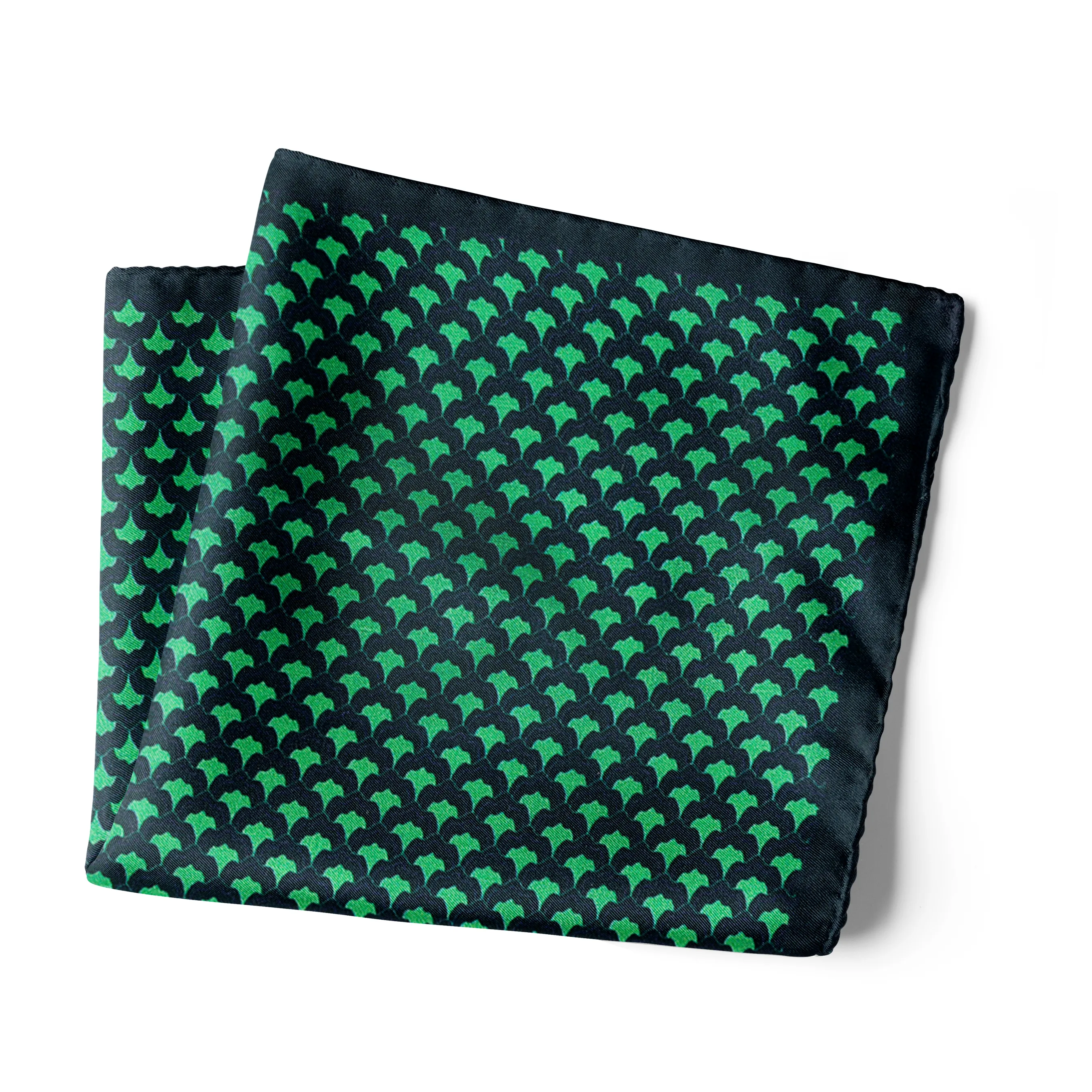 Chokore Light Sea Green & Navy Blue Silk Pocket Square - Indian At Heart line