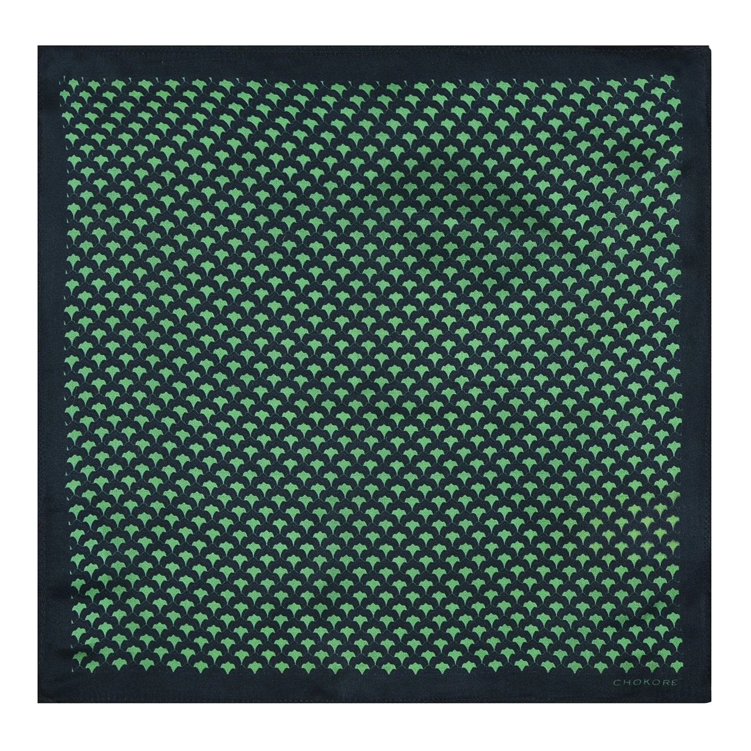 Chokore Light Sea Green & Navy Blue Silk Pocket Square - Indian At Heart line