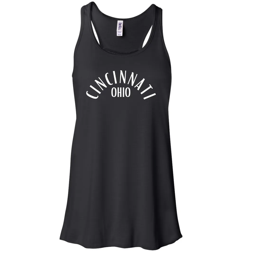 Cincinnati Ohio Racerback Tank on Black