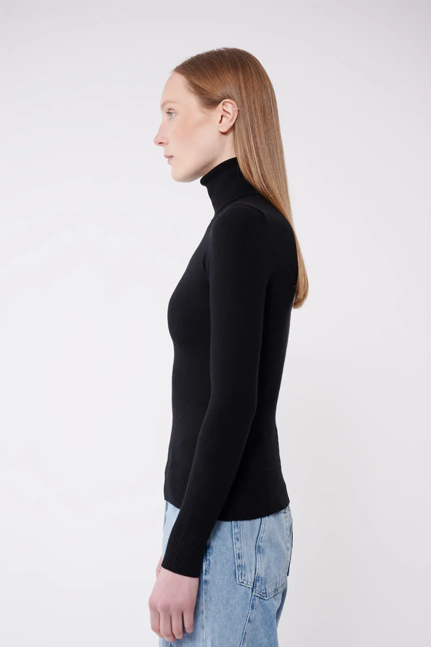 Coal Peachskin Long Sleeve Turtleneck