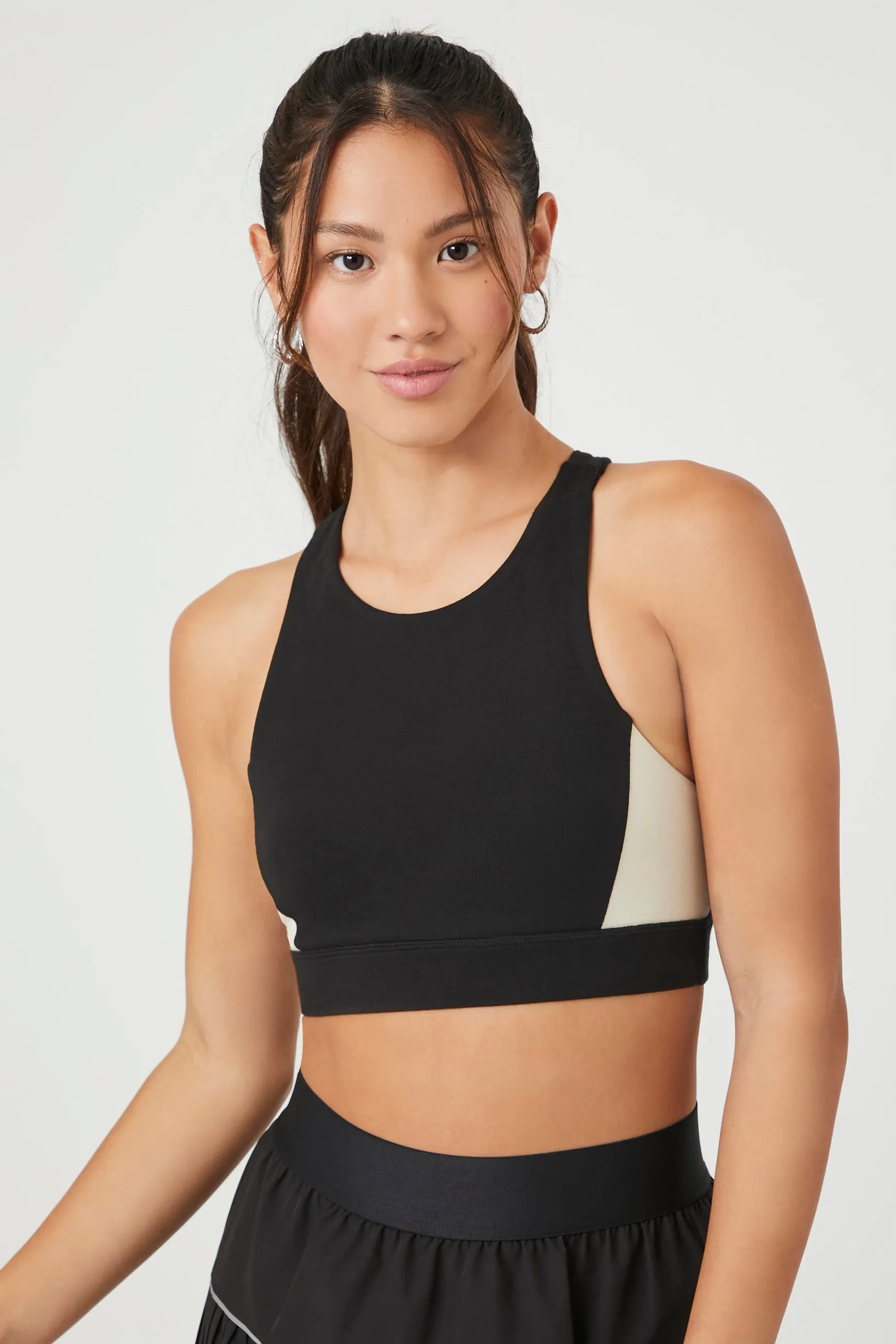 Colorblock Cutout Racerback Sports Bra