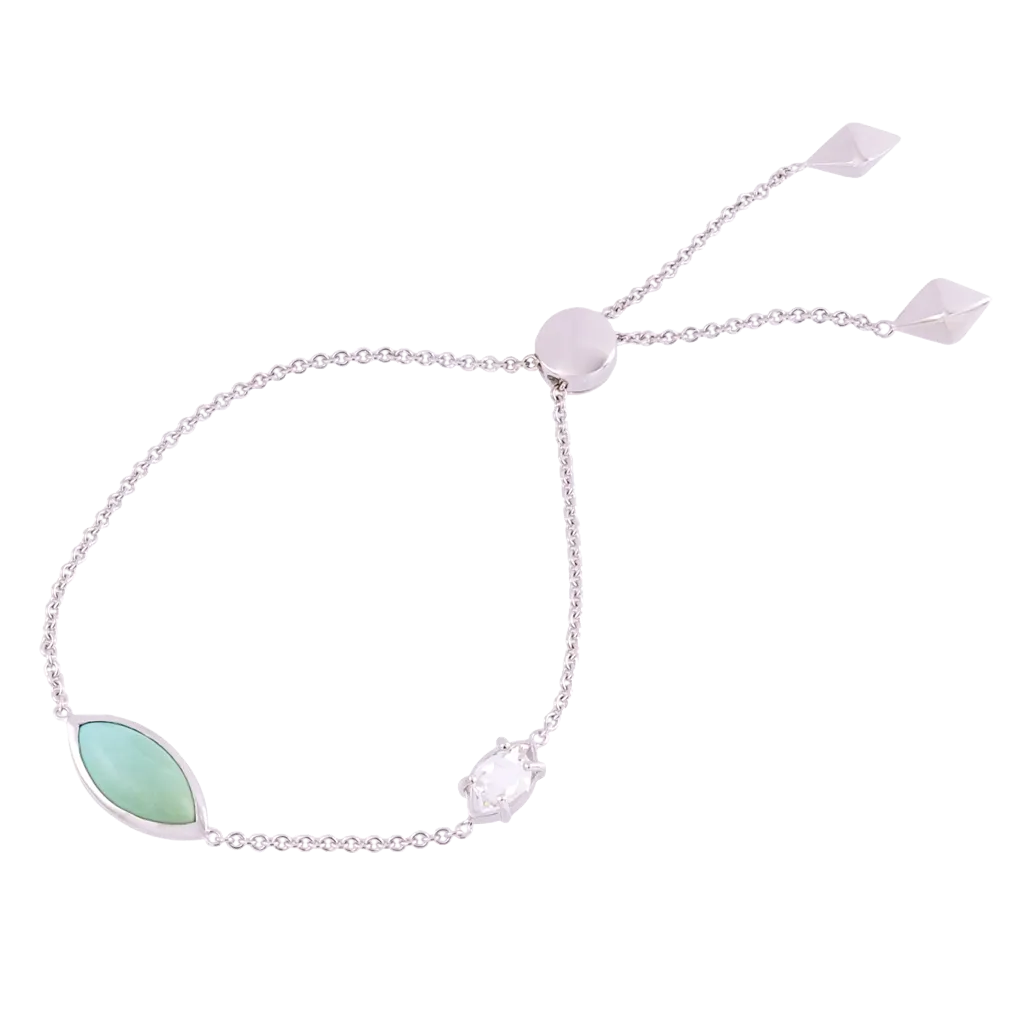 Constellation Marquise Turquoise and Herkimer Bolo Bracelet