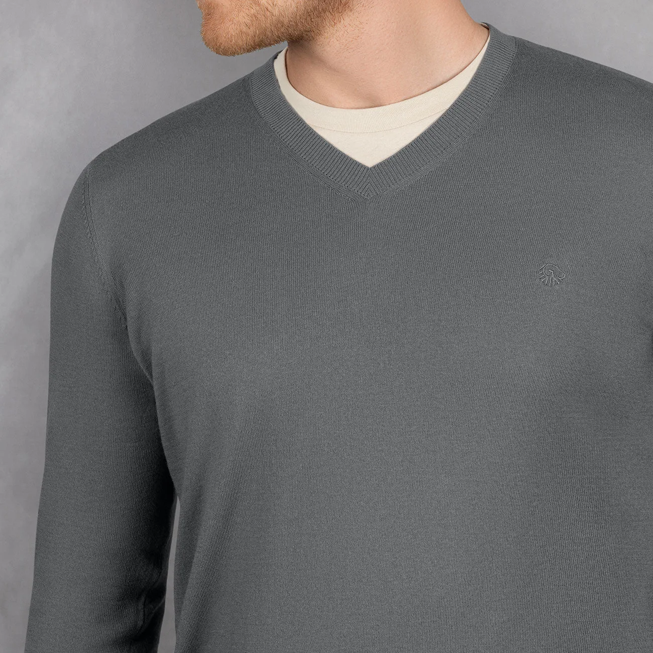 Cotton Pullover V-Neck Men